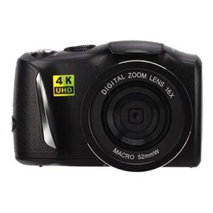 digital camera, ultra hd 12mp video camera, dslr camera with 3.2in ips screen, 16x digital zoom, wide angle lens, macro lens, 1500mah battery (black)