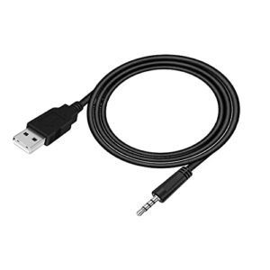 3.5mm male aux audio jack to usb 2.0 male charge cable adapter headphone to usb cord for any other device with 3.5mm port(3.3ft black)