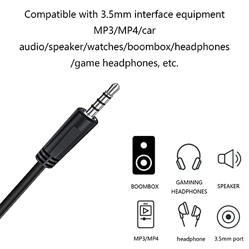 3.5mm Male AUX Audio Jack to USB 2.0 Male Charge Cable Adapter Headphone to USB Cord for Any Other Device with 3.5mm Port(3.3FT Black)