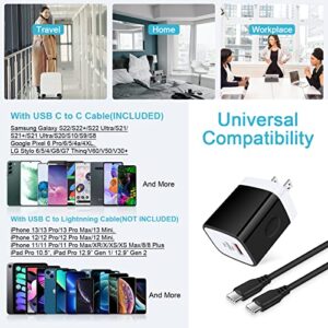 USB C Fast Charger 20W Type C Charger Block Wall Charger Adapter Box with 6ft Android Phone Charger Cable for Samsung Galaxy S22,S21,S20,S10,A03S,A13 5G,A53 5G,Z Flip/Fold 4,Pixel 7 Pro/7/6 Pro/6a/5