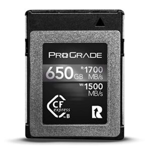 prograde digital memory card – cfexpress type b for cameras | optimized for express transfer of files & large storage | 650gb cobalt series