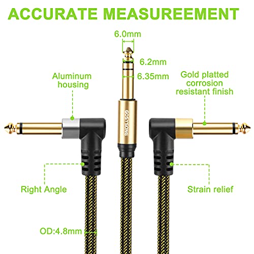 GOSYSONG 1/4 Insert Cable, 1/4 Stereo to Dual 1/4 Mono TRS Insert Cable 15ft, Stereo Breakout Cable 1/4,Stereo to Mono TRS Splitter