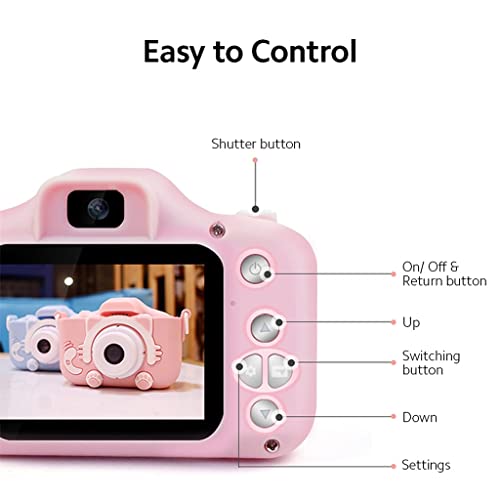 MEENE Digital Camera 20MP 1080P Kids Selfie Camera with TF Card Slot 2 inch IPS Auto Focus Digital Camera Built-in Funny Frames Camera (Color : Blue)