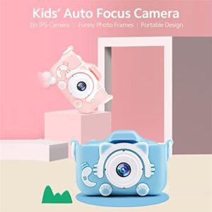 MEENE Digital Camera 20MP 1080P Kids Selfie Camera with TF Card Slot 2 inch IPS Auto Focus Digital Camera Built-in Funny Frames Camera (Color : Blue)