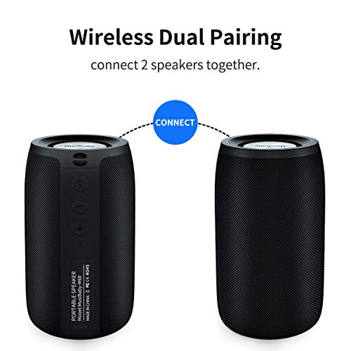 Bluetooth Speakers,MusiBaby Speaker,Outdoor, Portable,Waterproof,Wireless Speaker,Dual Pairing, Bluetooth 5.0,Loud Stereo,Booming Bass,1500 Mins Playtime for Home,Party,Gifts(Black)
