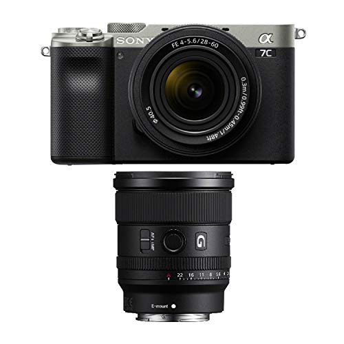 Sony Alpha a7C Full-Frame Mirrorless Camera (Silver) Bundle with FE 28-60mm and 20mm G Lens (6 Items)