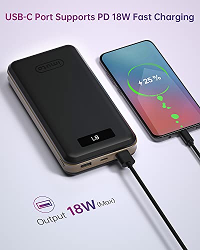 imuto Portable Charger 30000mAh Power Bank Upgrade USB C PD 18W Cell Phone External Battery Pack 3-Port Output Compatible with iPhone,Samsung,Smartphone,iPad, Nintendo etc