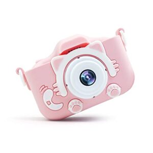 meene digital camera 20mp 1080p kids selfie camera with tf card slot 2 inch ips auto focus digital camera built-in funny frames camera (color : pink)