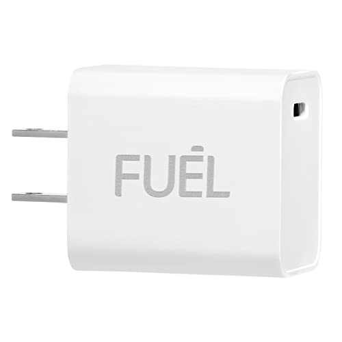 Fuel USB C Wall Charger - 20W - UL Listed, Durable, Compact PD iPhone Charger Fast Charging for iPhone 14 Pro Max/ 13 Pro Max/ 12 Pro Max/ 11/ S23 Ultra/Pixel 7/ iPad Pro (Cable Not Included) - White