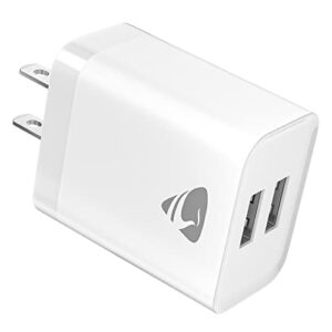 usb wall charger, dual port usb charger block 2.1a/5v fast wall charger brick for iphone 13 12 11 pro max xs xr x 8 7 6 6s plus, samsung, lg, moto, android phones