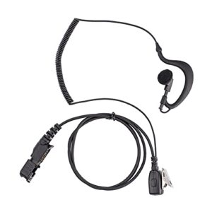 pofenal xpr 3500e xpr3300e extensible single-wire walkie talkie earpiece compatible for xpr3500 xpr3300 with ptt mic g-shaped headset
