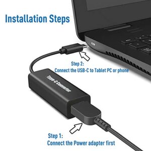 PLUSPOE USB C to Slim Tip Adapter, Convert Lenovo Square Charger to Type C, for Lenovo Thinkpad, Samsung S8/S9/Note, Nintendo Switch, and Any USB C Devices, Max 65watt