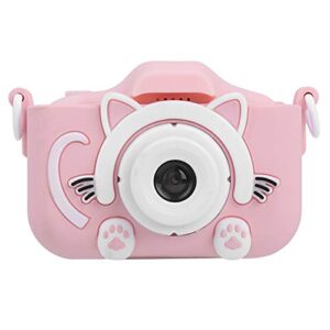 folosafenar 2400w pixels portable children camera, cartoon child camera,rechargeable electronic digital dv taking pictures toy, with 2 inches screen,for boys and girls gifts (pink)