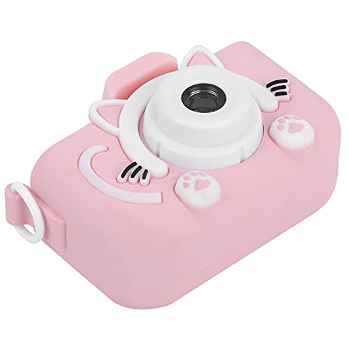 FOLOSAFENAR 2400W Pixels Portable Children Camera, Cartoon Child Camera,Rechargeable Electronic Digital Dv Taking Pictures Toy, with 2 Inches Screen,for Boys and Girls Gifts (Pink)