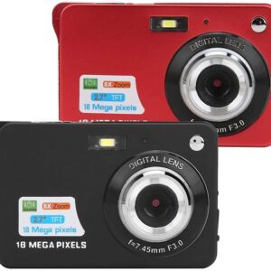 Digital Cameras for Kids Portable Camera, 8X Zoom Digital Camera, with 2.7 Inch TFT LCD Screen and Built-in Microphone, 1280x720 High Definition Video Camera, Auto Focus, Support SD (Color : A)