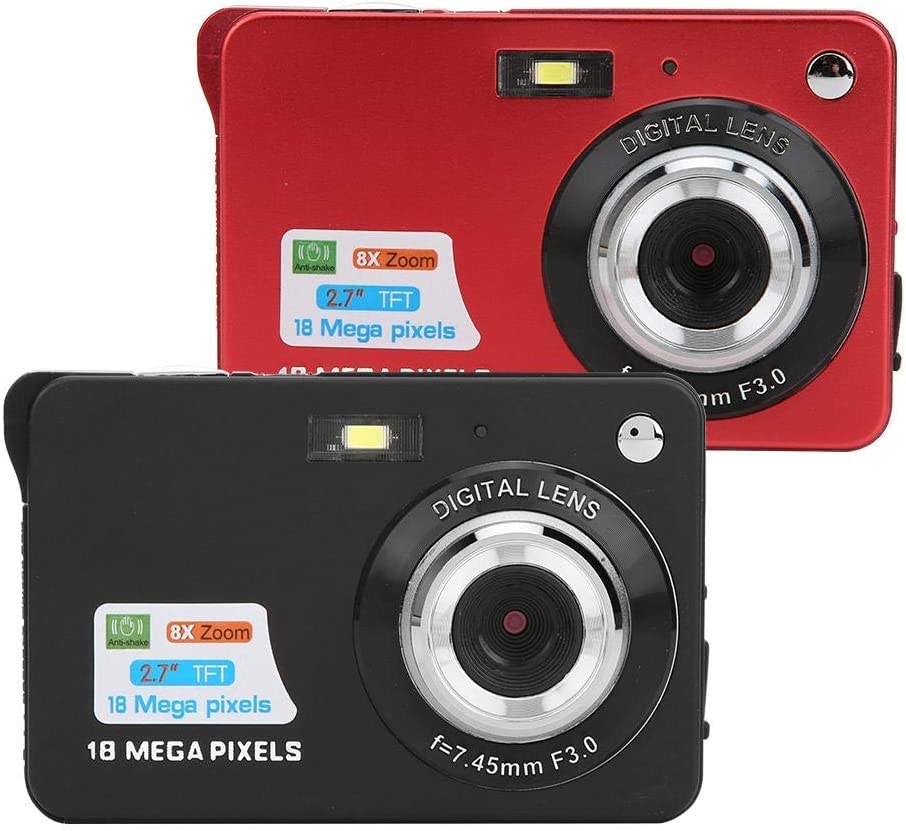 Digital Cameras for Kids Portable Camera, 8X Zoom Digital Camera, with 2.7 Inch TFT LCD Screen and Built-in Microphone, 1280x720 High Definition Video Camera, Auto Focus, Support SD (Color : A)