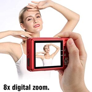 Digital Cameras for Kids Portable Camera, 8X Zoom Digital Camera, with 2.7 Inch TFT LCD Screen and Built-in Microphone, 1280x720 High Definition Video Camera, Auto Focus, Support SD (Color : A)