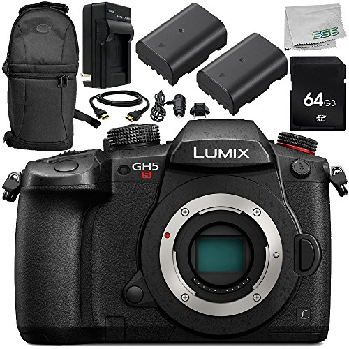 Panasonic Lumix DC-GH5S Mirrorless Micro Four Thirds Digital Camera (Body Only) 8PC Bundle – Includes 64GB SD Memory Card + More - International Version (No Warranty)