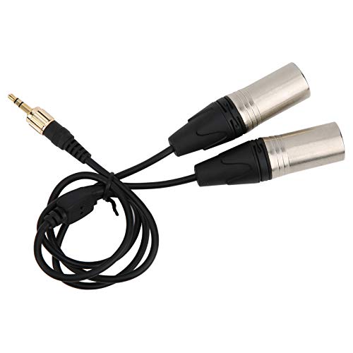 Audio Cable, 3.5mm Stereo Aux Jack Adapter Dual XLR Audio Output Cable, Universal Connecting Cable Microphone Cable, Compatible for COMICA WM200A,WM300A,WM100 PLUS