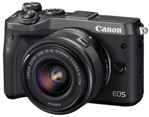 canon mirrorless single-lens camera eos m6 lens kit (black) ef-m15-45mm f3.5-6.3 is stm- international version (no warranty)