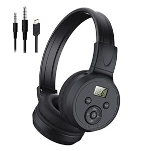 rechargeable & portable personal fm radio headphones with best reception, fm headset radio receiver for meeting, daily works, hiking, jogging