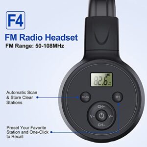 Rechargeable & Portable Personal FM Radio Headphones with Best Reception, FM Headset Radio Receiver for Meeting, Daily Works, Hiking, Jogging