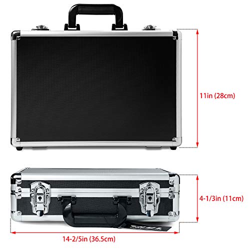 HUL 14in Two-Tone Aluminum Case with Customizable Pluck Foam Interior for Test Instruments Cameras Tools Parts and Accessories