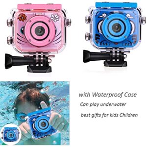MEENE Children's Camera Mini Digital Camera 2.0 Inch LCD Screen Video Photo Camera Waterproof 1080P Kids Camera Children Birthday Gift (Color : Pink, Size : with 32GB SD Card)