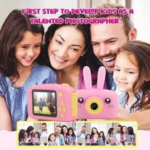 Portable Children Digital Camera Pink Kid Camera 12MP 32G 2.0-Inch HD Color Screen Toy for Child Gift