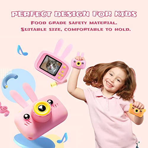 Portable Children Digital Camera Pink Kid Camera 12MP 32G 2.0-Inch HD Color Screen Toy for Child Gift