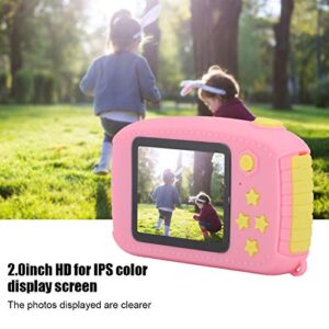 Portable Children Digital Camera Pink Kid Camera 12MP 32G 2.0-Inch HD Color Screen Toy for Child Gift