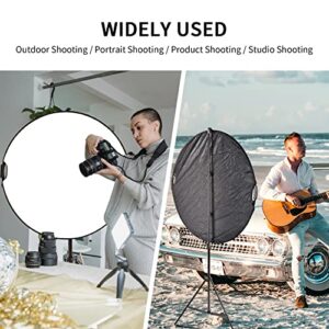 Selens 43" Photography Reflector with 6.5ft Light Stand, Handle Light Reflector for Photography, 5-in-1 Reflector with Photography Stand and Holder Kit