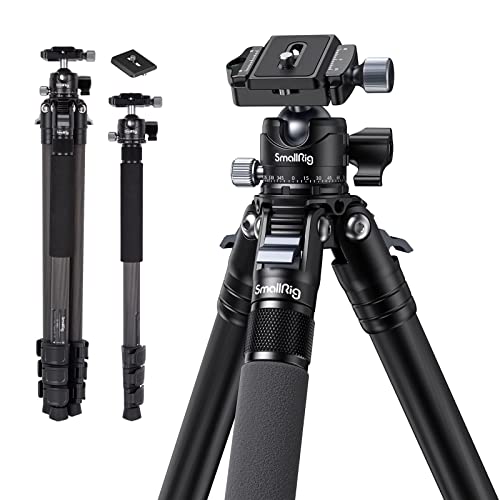 SmallRig 54" Lightweight Compact Carbon Fiber Tripod with Detachable Monopod, 360° Ball Head, Quick Release Plate, Load up to 26.5 lbs/12 kg, for Canon for Sony, DSLR Camera, Phone, Camcorder-4060