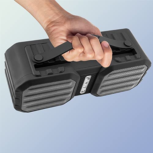 Coby Ranger Rugged Bluetooth 5.0 Indoor Outdoor Speaker - Music and Call Controls - USB, TF Card, 3.5mm AUX Input - HD Audio & True Wireless Stereo - 7 Hour Battery Life - Carry Strap - Phone Stand
