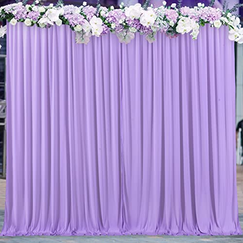 10x10 Lavender Backdrop Curtain for Parties Wedding Wrinkle Free Light Purple Photo Curtains Backdrop Drapes Fabric Decoration for Baby Shower Photoshoot 5ft x 10ft,2 Panels