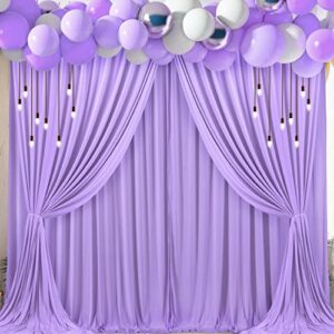 10x10 Lavender Backdrop Curtain for Parties Wedding Wrinkle Free Light Purple Photo Curtains Backdrop Drapes Fabric Decoration for Baby Shower Photoshoot 5ft x 10ft,2 Panels