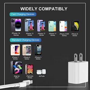 iPhone Fast Charger, iPhone Charger Fast Charging 20W PD Adapter Fast Charger Type C Power Wall Charger Block + 6FT USB C to Lightning Cable Compatible with iPhone 14/13/12 11/Pro Max/Pro/XR/SE/8Plus