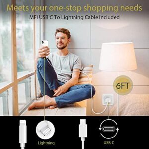 iPhone Fast Charger, iPhone Charger Fast Charging 20W PD Adapter Fast Charger Type C Power Wall Charger Block + 6FT USB C to Lightning Cable Compatible with iPhone 14/13/12 11/Pro Max/Pro/XR/SE/8Plus