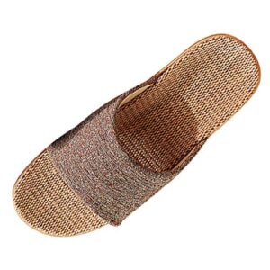 ruive beach flip flop for men’s casual slip on linen slides indoor home womens summer slippers coffee