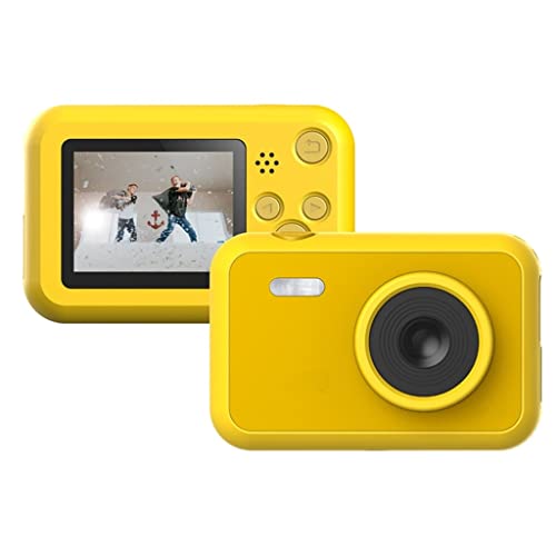 MEENE Digital Camera 12MP 1080P High Resolution Kids Portable Mini Video Camera 2.0 Inch LCD Display Screen 32GB TF Card Storage (Color : Yellow)