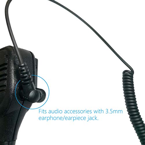 3.5mm 2 Pack YEHTEH Listen Only Earpiece, Acoustic Tube Surveillance Earphone, 3.5mm Receive only Headset Compatible with Two Way Radio, Radio Speaker Mics Jacks. (Includes 2 Pairs M Size Earmold).