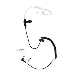 3.5mm 2 Pack YEHTEH Listen Only Earpiece, Acoustic Tube Surveillance Earphone, 3.5mm Receive only Headset Compatible with Two Way Radio, Radio Speaker Mics Jacks. (Includes 2 Pairs M Size Earmold).