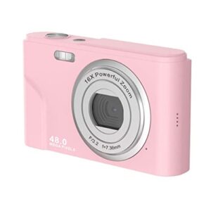 meene digital camera 48mp 2.4 inch lcd video blog camera 16x zoom kids camera student camera card camera (color : pink)