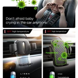 LISEN Vent Phone Mount for Car [Smooth Silicone Protection] Universal Car Vent Phone Holder Mount for Car with Newest Extension Clip for iPhone 14 13 12 11 X XR XS Pro Max Mini 8 7 6 Plus and More