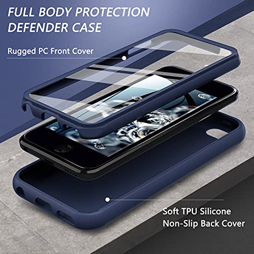 iPod Touch 7th/6th/5th Generation Case, iPod Touch Case, Shockproof Silicone Case [with Built in Screen Protector] Full Body Heavy Duty Rugged Defender Cover Case for iPod Touch 7/6/5 (Blue)