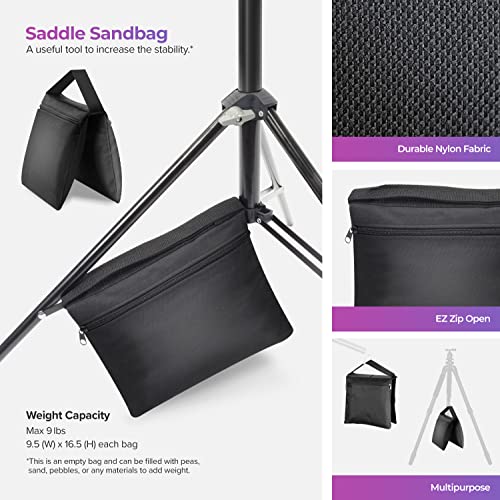 LimoStudio 10' x 9.6' (W x H) Heavy Duty Photo Studio Adjustable Muslin Backdrop Stands, Background Backdrop Support Kit with Super Clamps, Backdrop String Clip Holders, Sandbags, AGG2862