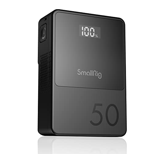 SmallRig V Mount Battery VB50, 3400mAh 50Wh 14.8V mini V-Mount Battery Support 45W PD USB-C Fast Charger, with D-TAP, USB-A, Dual DC Port, OLED Screen, for Camera, Camcorder, Monitor, Filmmaker - 3579