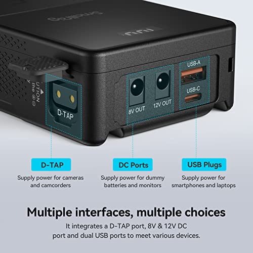 SmallRig V Mount Battery VB50, 3400mAh 50Wh 14.8V mini V-Mount Battery Support 45W PD USB-C Fast Charger, with D-TAP, USB-A, Dual DC Port, OLED Screen, for Camera, Camcorder, Monitor, Filmmaker - 3579