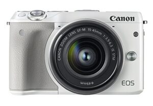canon eos m3 24.2mp 1080p wi-fi camera with ef-m 15-45mm is stem lens (white) international version (no warranty)
