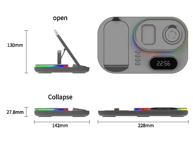 SUPERLIT 3-in-1 Fast Wireless Charger for Phone, Watch and Earbuds